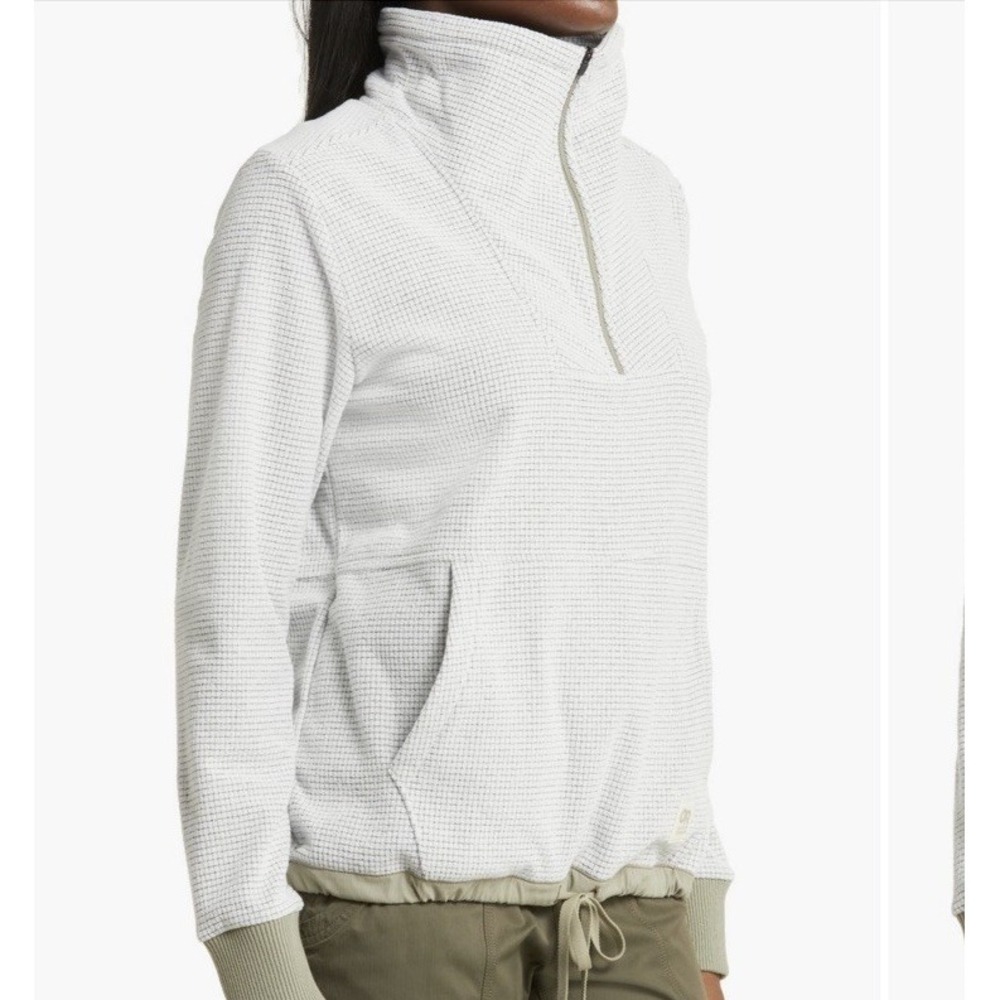 Outdoor Research Trail Mix Quarter Zip Womens XS Green Fleece Waffle Thermal